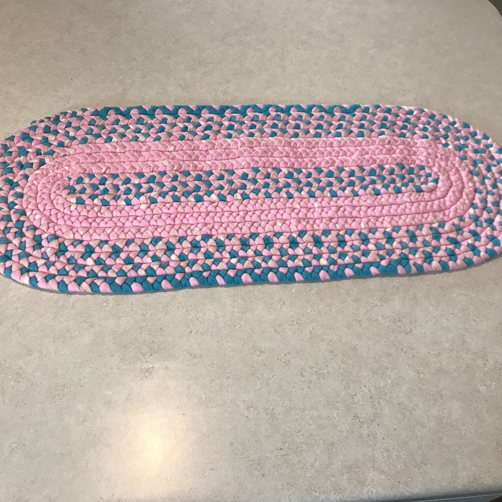 Handmade braided fabric bench/table runner